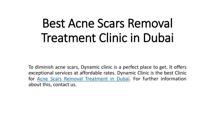 best acne scars removal treatment clinic in dubai