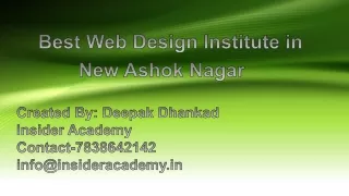 Best Web Design Institute in New Ashok Nagar