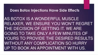 does botox injections have side effects