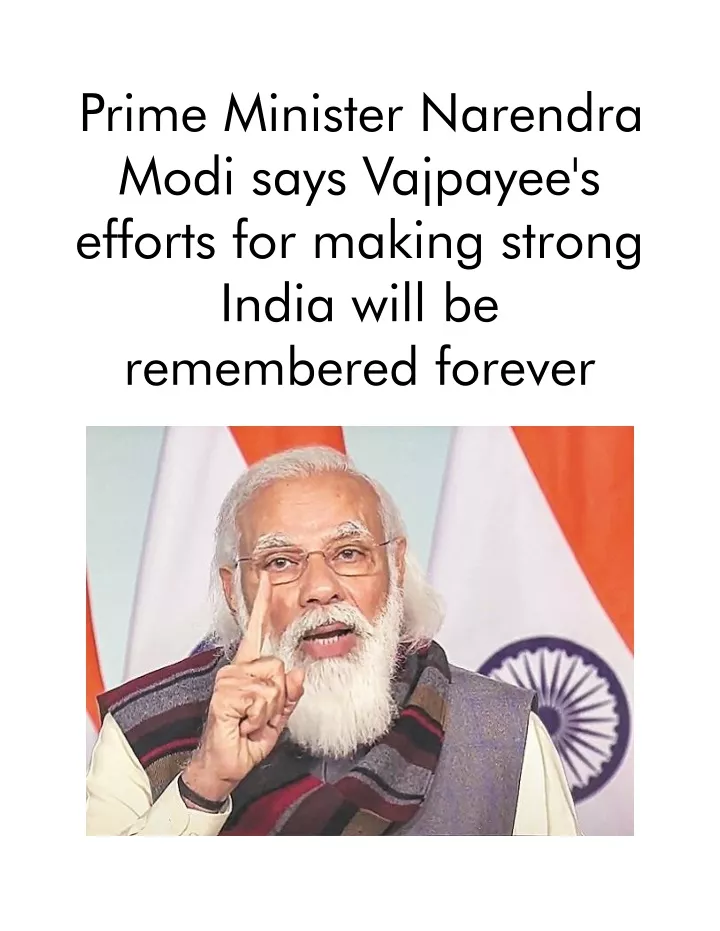 prime minister narendra modi says vajpayee