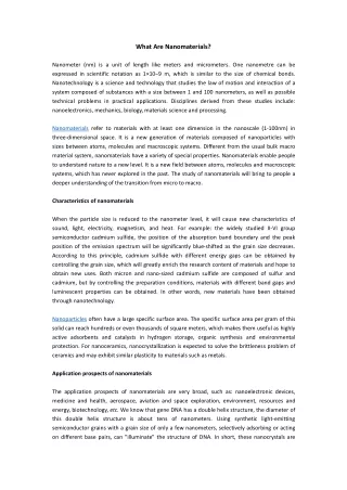 what are nanomaterials