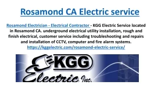 Rosamond CA Electric service