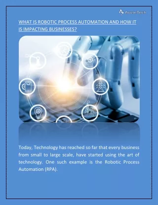 WHAT IS ROBOTIC PROCESS AUTOMATION AND HOW IT IS IMPACTING BUSINESSES? | Auzietechs, AU