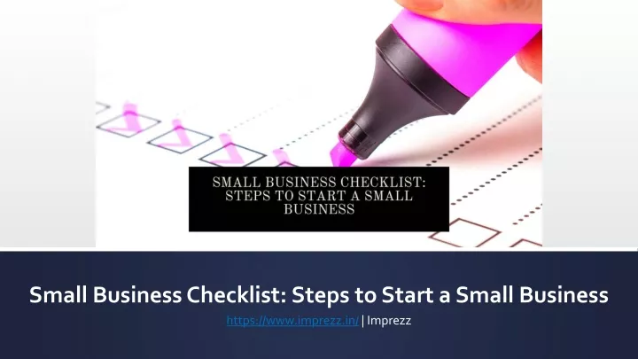 small business checklist steps to start a small business