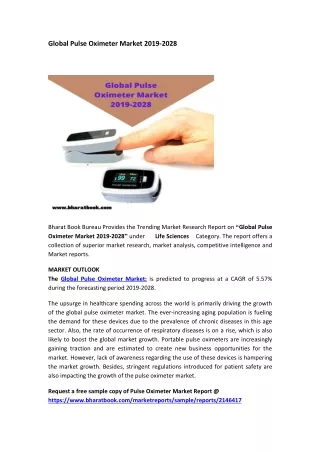 global pulse oximeter market 2019 2028