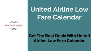 United Airline low Fare Calendar