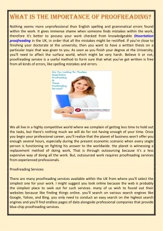 what is the importance of proofreading