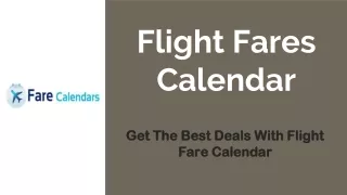 Flight Fares Calendar