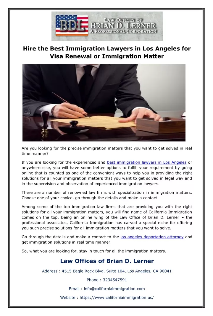 hire the best immigration lawyers in los angeles