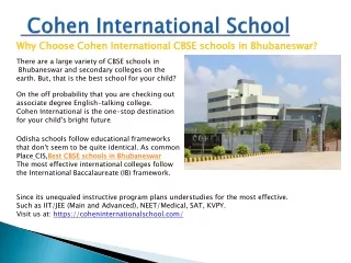 Best CBSE School in Bhubaneswar
