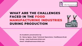 what are the challenges faced in the food