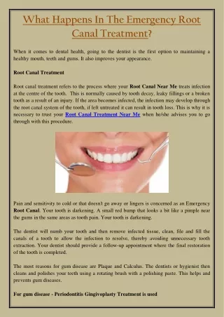 what happens in the emergency root canal treatment