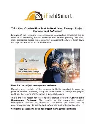 take your construction task to next level through