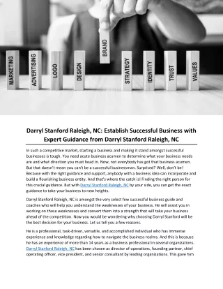 darryl stanford raleigh nc establish successful