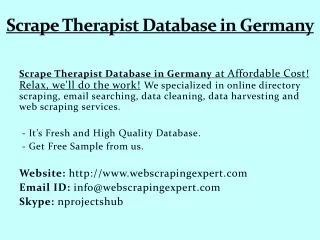 scrape therapist database in germany