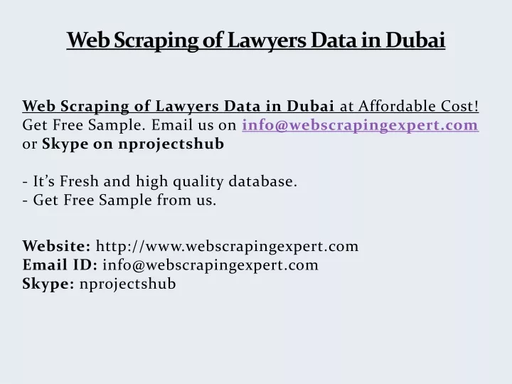 web scraping of lawyers data in dubai