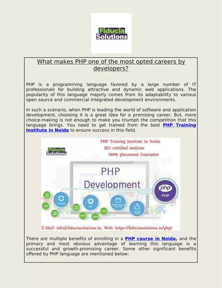 what makes php one of the most opted careers