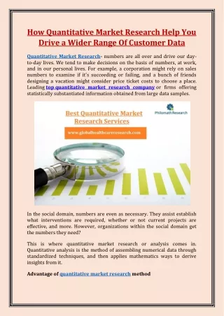 how quantitative market research help you drive