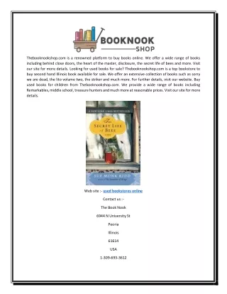 Used Bookstores Online | Thebooknookshop.com