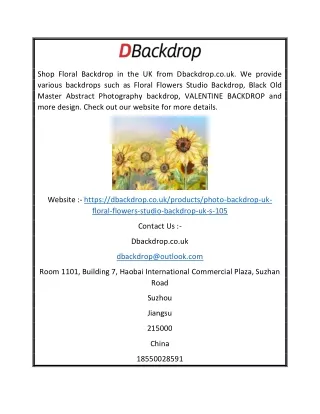 Floral Backdrop UK | Dbackdrop.co.uk