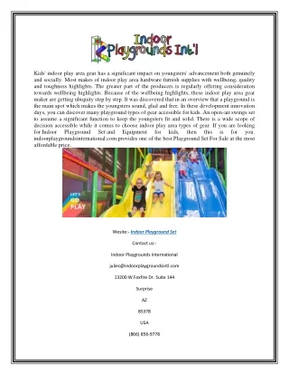 Indoor Playground Set | indoorplaygroundsinternational.com