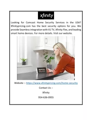 Comcast Home Security Services Usa | Xfinitypricing.com