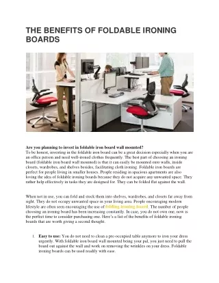 the benefits of foldable ironing boards