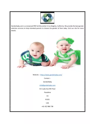 Baby Selection Los Angeles | Genderbaby.com