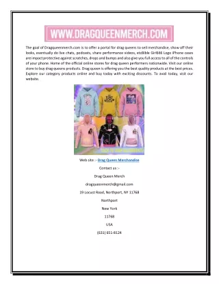 the goal of dragqueenmerch com is to offer