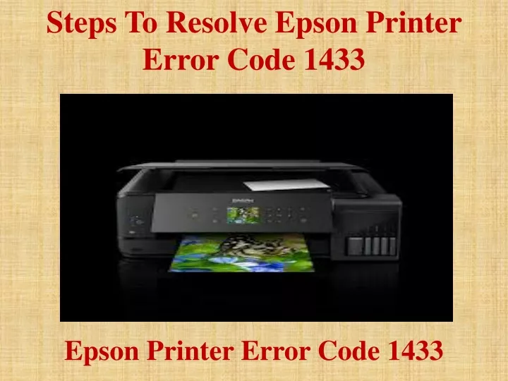 steps to resolve epson printer error code 1433