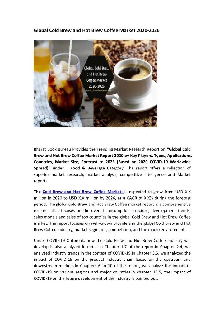 global cold brew and hot brew coffee market 2020