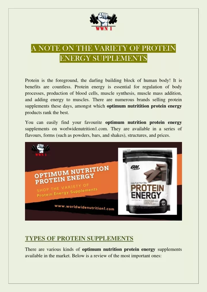 a note on the variety of protein energy