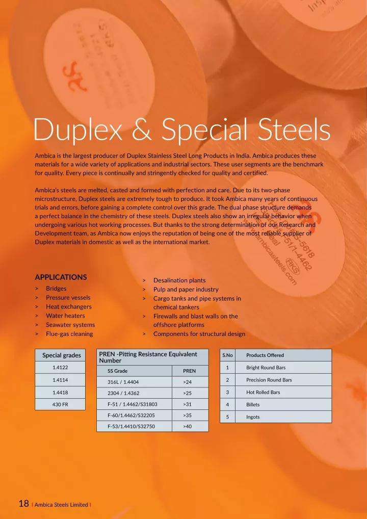 duplex special steels