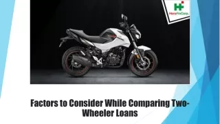 factors to consider while comparing two wheeler loans