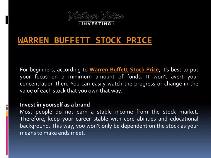 warren buffett stock price