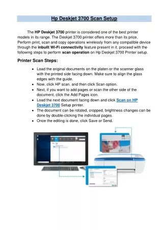 hp deskjet 3700 scan setup