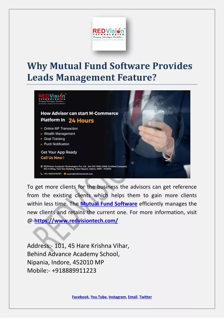 why mutual fund software provides leads