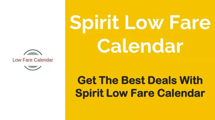 spirit low fare calendar