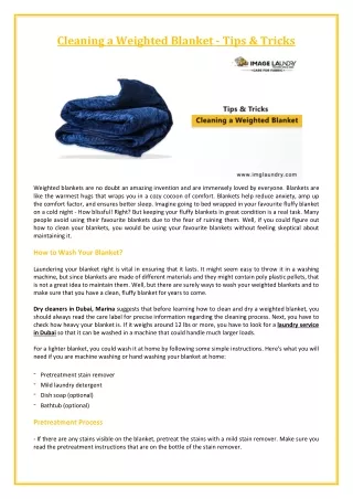 cleaning a weighted blanket tips tricks