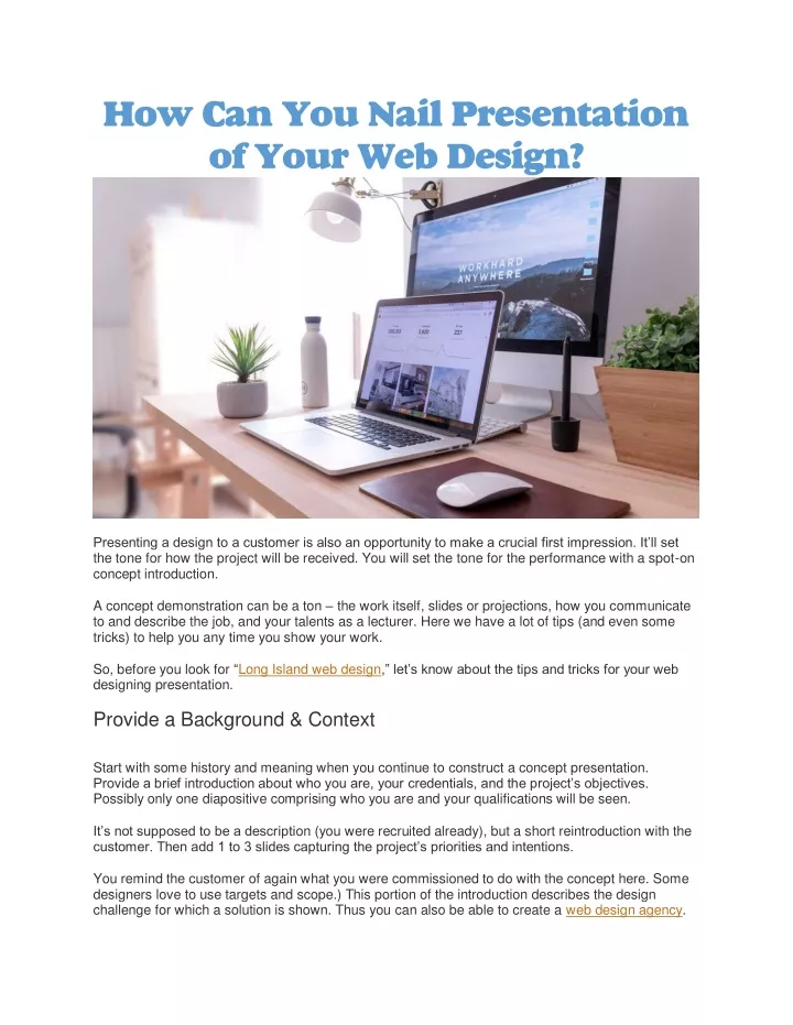 how can you nail presentation of your web design
