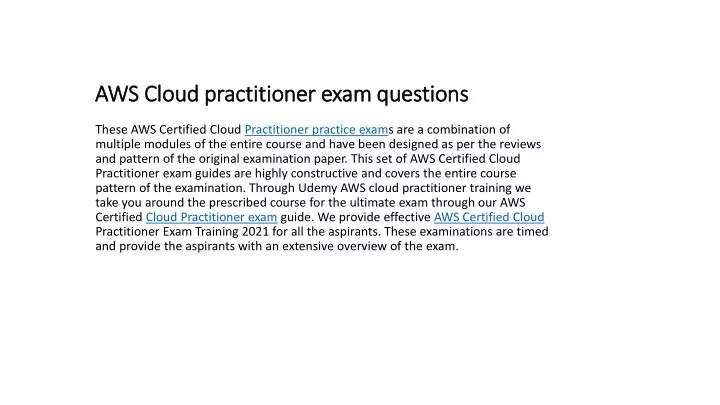 aws cloud practitioner exam questions