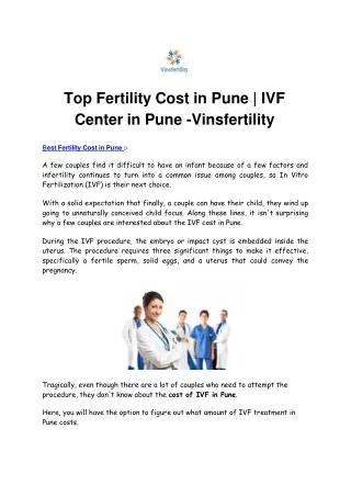 top fertility cost in pune ivf center in pune vinsfertility