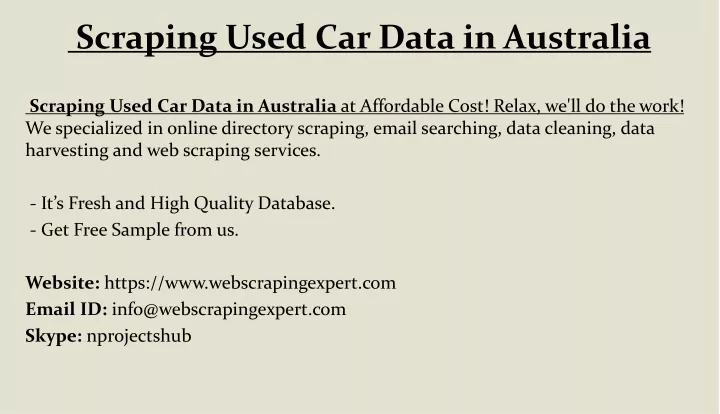 scraping used car data in australia