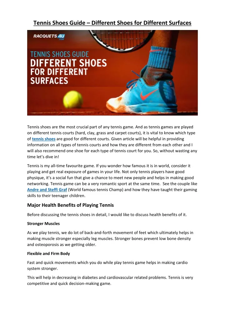 tennis shoes guide different shoes for different