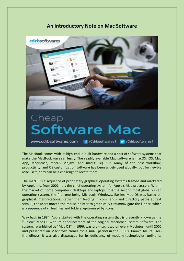 an introductory note on mac software