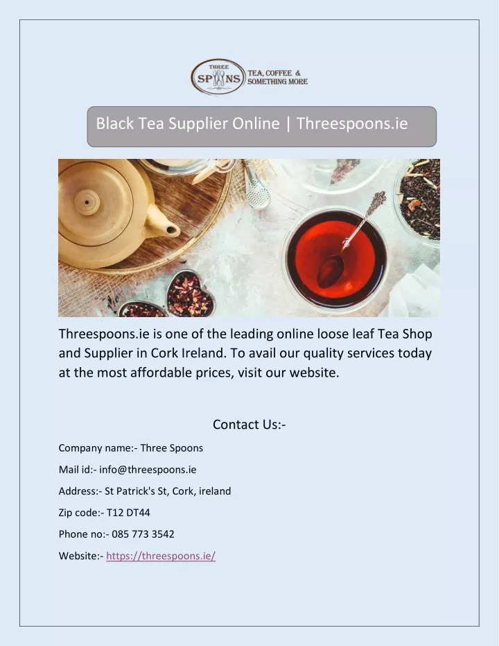 black tea supplier online threespoons ie