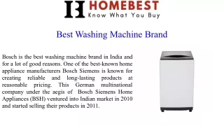 Fully-Automatic Front Loading Washing Machine | Home Best