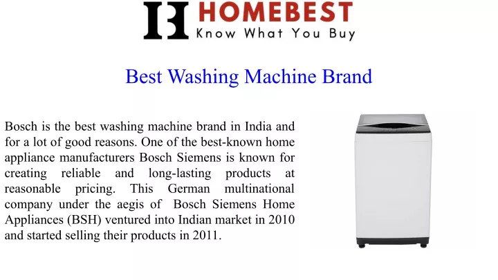 best washing machine brand