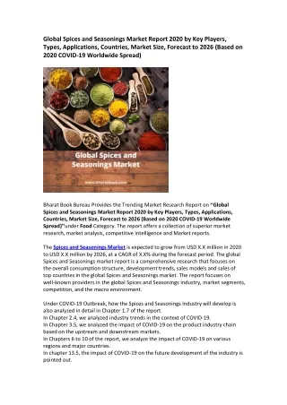 global spices and seasonings market report 2020