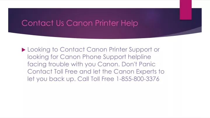 contact us canon printer help